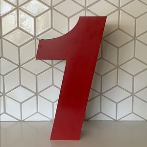 Vintage Metal “1” Sign